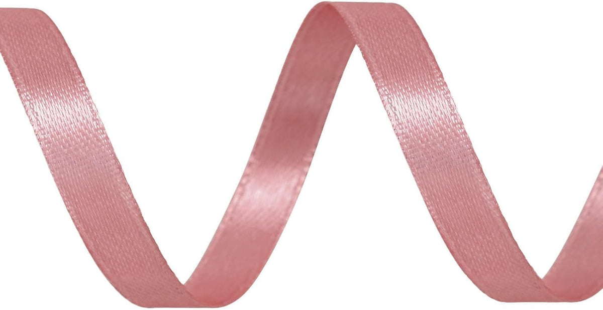 50 Yards Double Faced Dusty Pink Satin Ribbon 1/4 inch Solid Ribbon for Gift Wrapping Crafts Wedding Decoration Bow