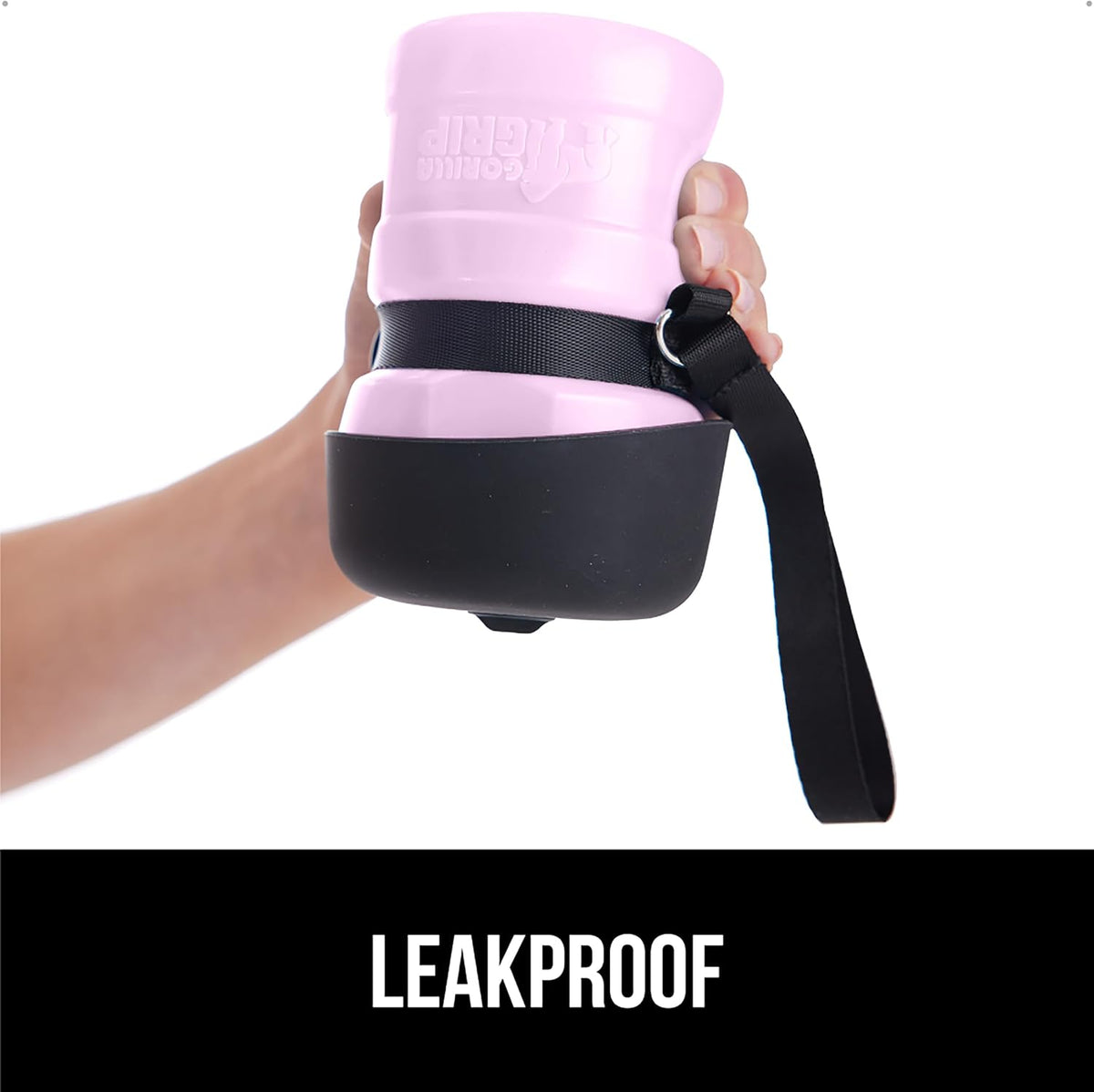 Portable Dog Water Bottle, Food Grade Silicone, 12oz Pink