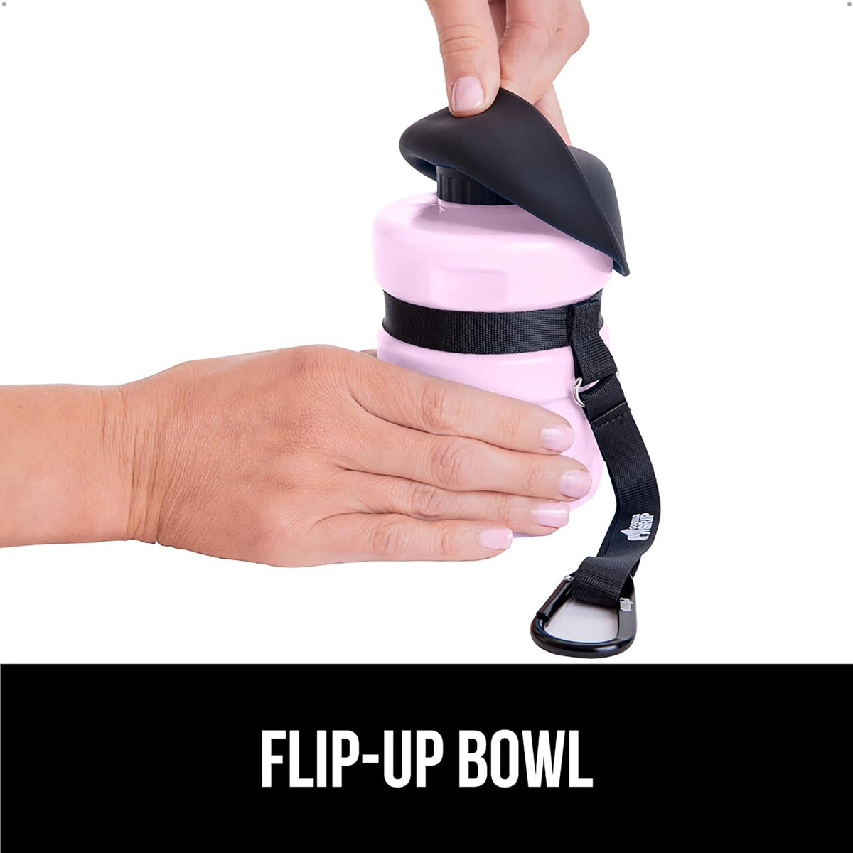 Portable Dog Water Bottle, Food Grade Silicone, 12oz Pink