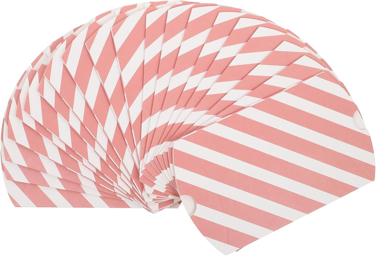 COLLBATH 20Pcs Pink Striped Gift Pillow Boxes for Snacks Candy Desserts Packaging Treat Boxes for Bakery Home Gift Shop Wedding Favor Party Supplies