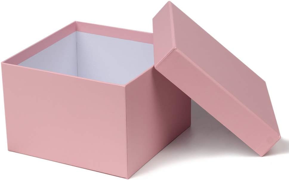 Square Gift Boxes with Lids Set of 4 Pink Gift Box Assorted Sizes Nesting Gift Boxes for Presents Birthday Bridesmaid Wedding Valentines Christmas Party Favor Boxes