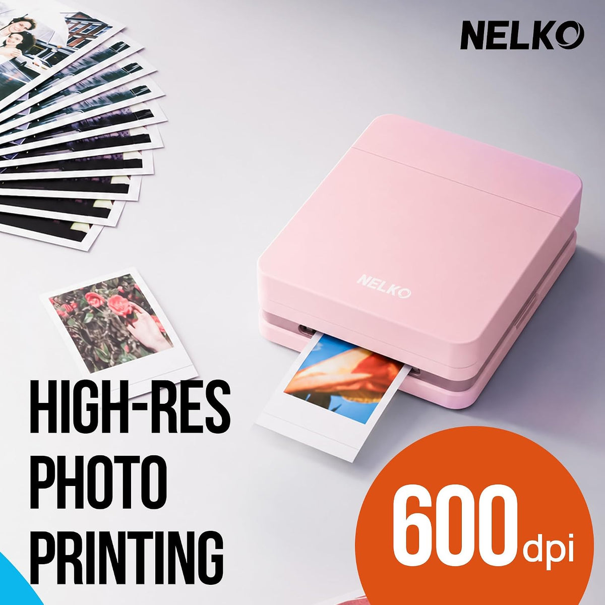 PP01 Photo Printer with 100 Sheets Photo Papaer, Pink