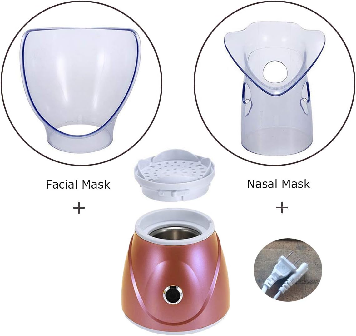 Hann Facial Steamer Professional Sinus Steam Inhaler Face Skin Moisturizer Facial Mask Sauna Spa Steamers with Aromatherapy Diffuser Humidifier Function (Pink)