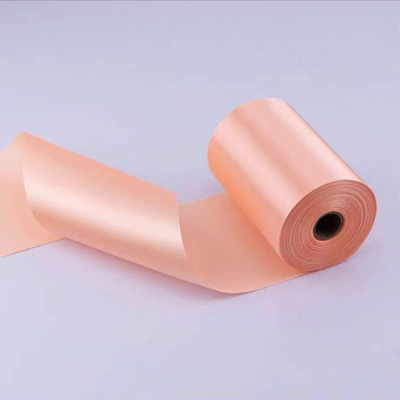 YYCRAFT 6 Inch Wide Satin Ribbon Satin Fabric Spool for Grand Opening Cutting Ceremony Wedding Birthday Party Decoration Gift Craft (22 Yards,Peach)