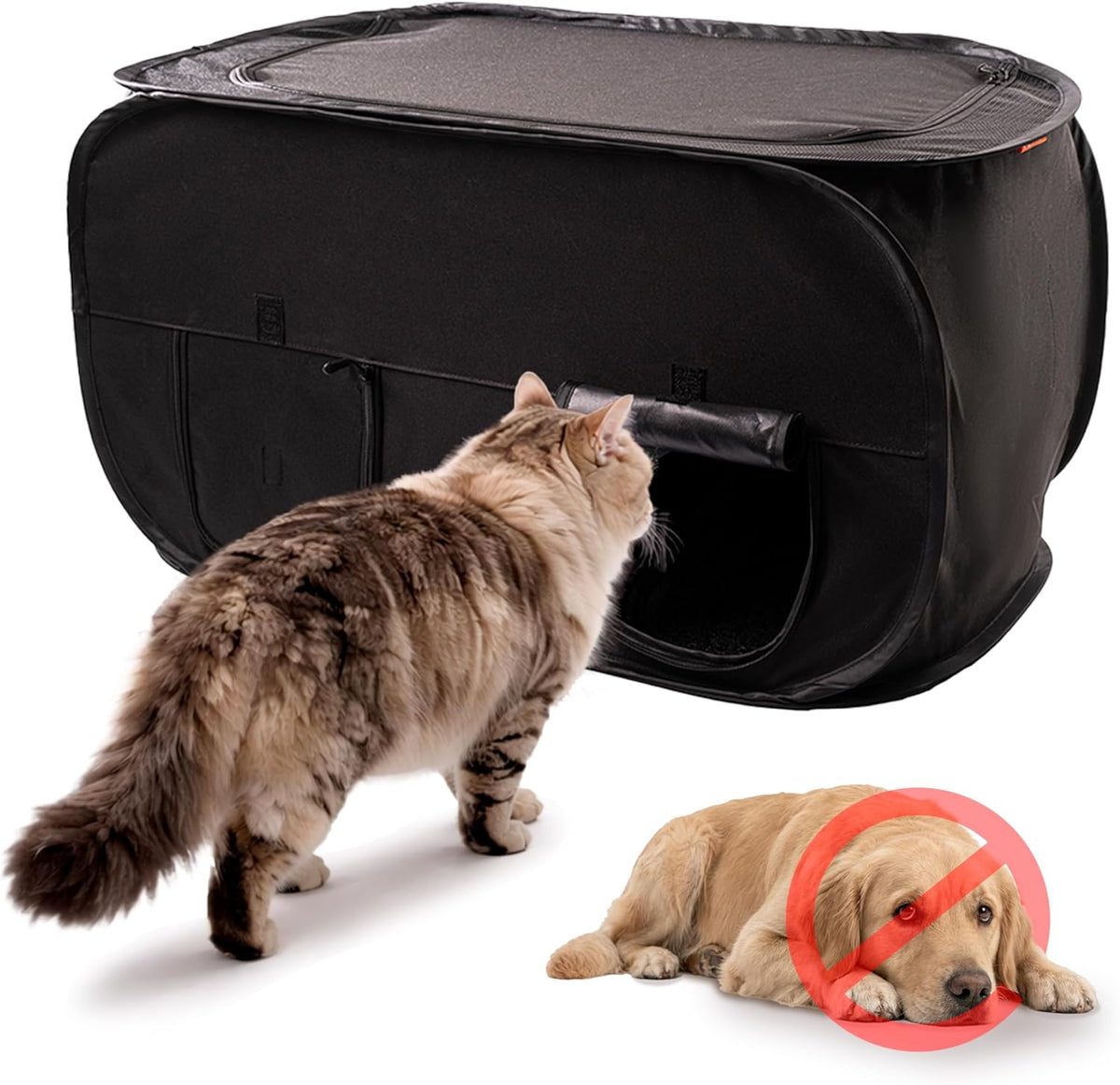 PEXTER Cat Litter Box Enclosure, Dog Proof, Discreet and Hidden Cat Litter Box Hider, Kitty Litter Trap Design with Easy-Clean Feature, Scoop and Deodorizer Storage Pockets, Lightweight and Waterproof