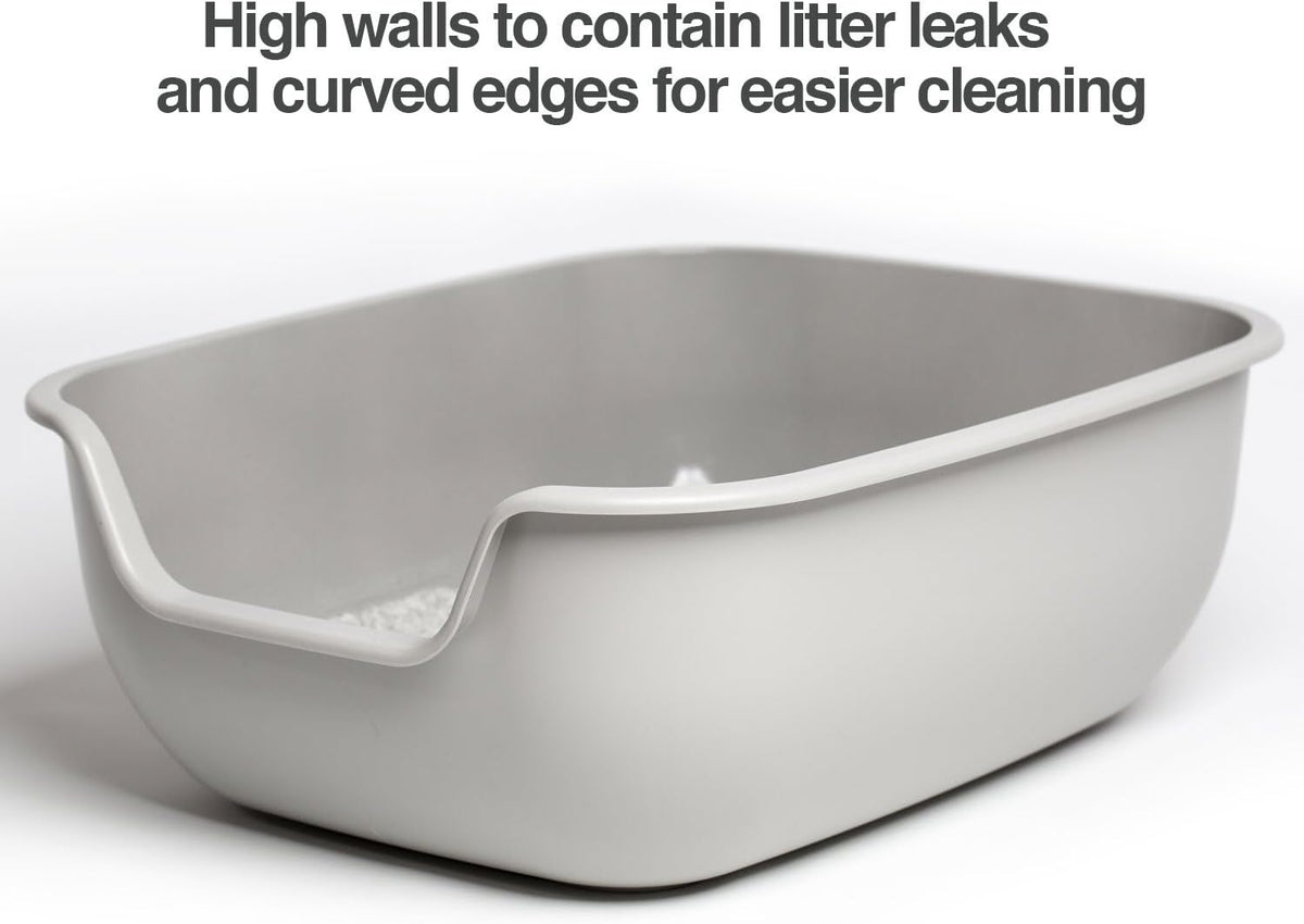 PetFusion BetterBox Non-Stick Large Litter Box, Pet Safe Coating for Easier Cleaning, Open Top Promotes Healthy Usage, Made of Stronger ABS Plastic