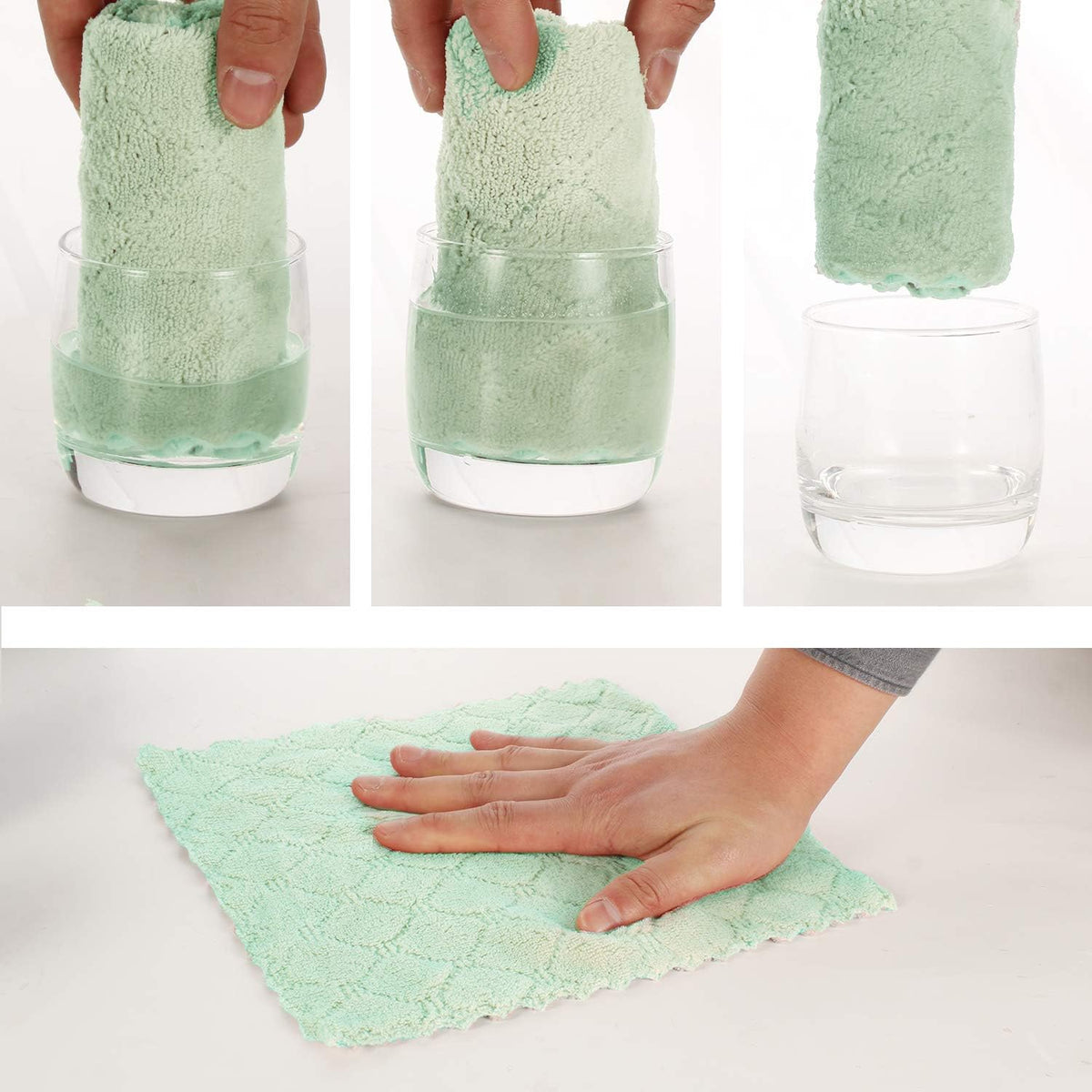 12 Pack Microfiber Dish Cloths for Kitchen Washing Dishes