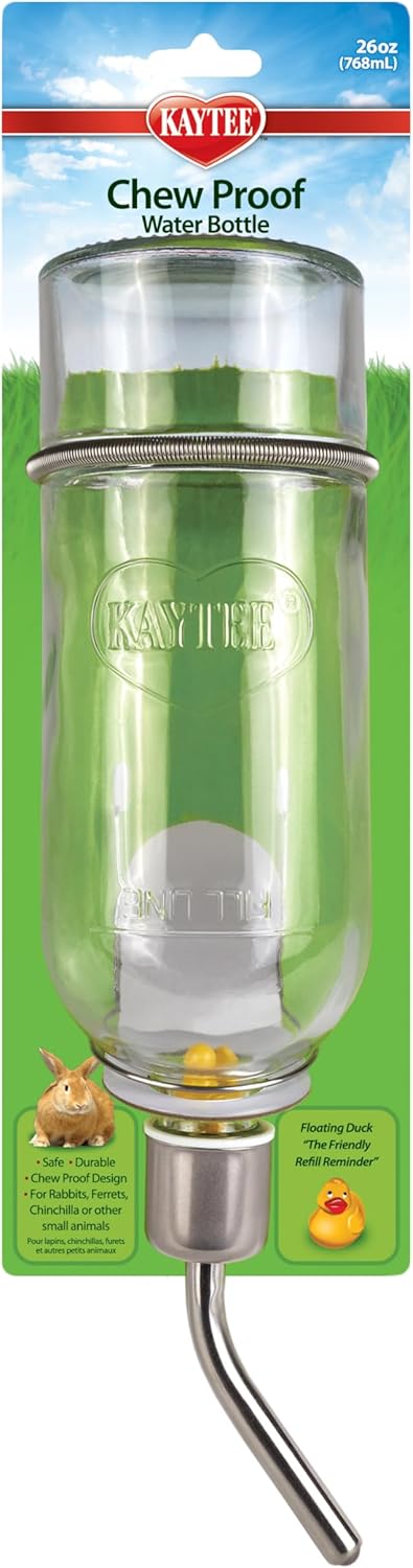Kaytee Chew-Proof Water Bottle for Pet Ferrets and Rabbits, 26 oz