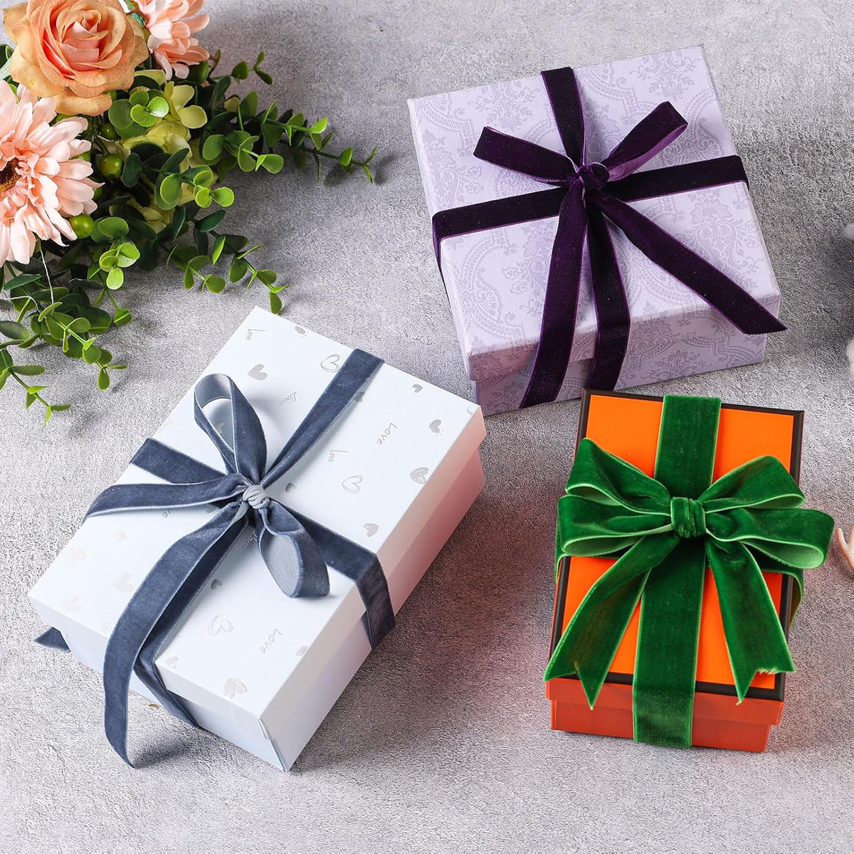 Peach Velvet Ribbon 5/8 Inch x 20Yd,Great for Gift Wrapping,Hair Bows,Christmas,Wedding Party Decoration(5/8" Peach)