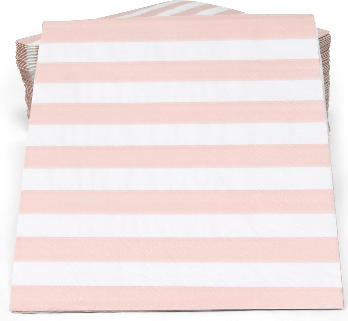 Pink Striped Cocktail Napkins Blush Pink and White Beverage Napkins 100 Count Disposable 3 Ply Baby Shower Party Bar Table Decor