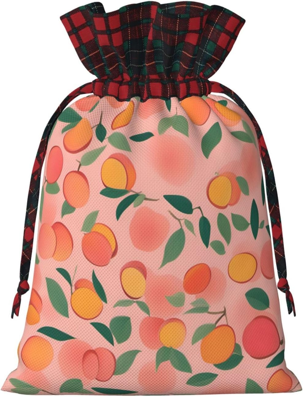MDATT Pink Peach Pattern Seamless Pattern 1 Drawstring Gift Bags,5 X 7 Inch Goodie Bags For Wedding Party,Christmas Birthday Halloween Decor
