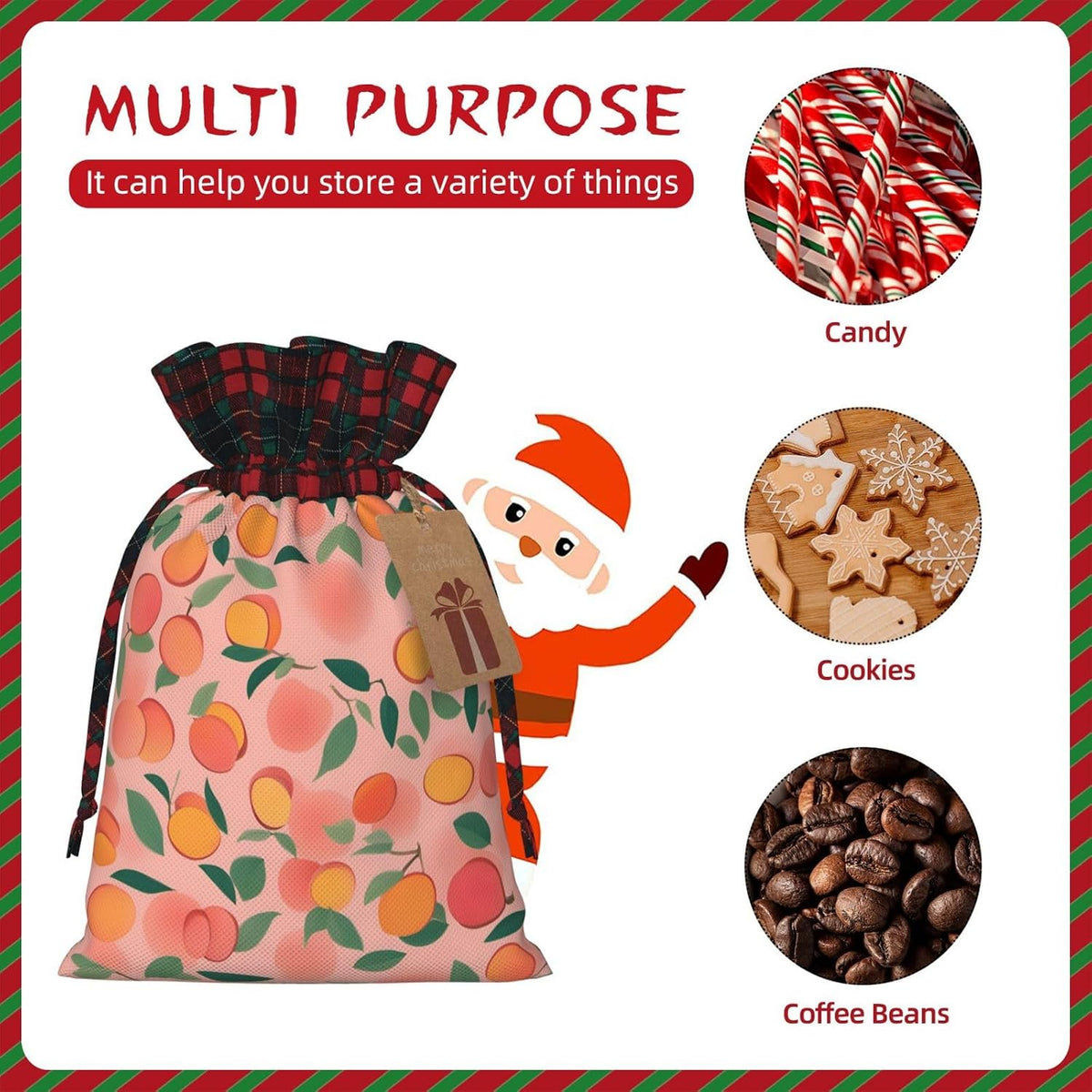 MDATT Pink Peach Pattern Seamless Pattern 1 Drawstring Gift Bags,5 X 7 Inch Goodie Bags For Wedding Party,Christmas Birthday Halloween Decor