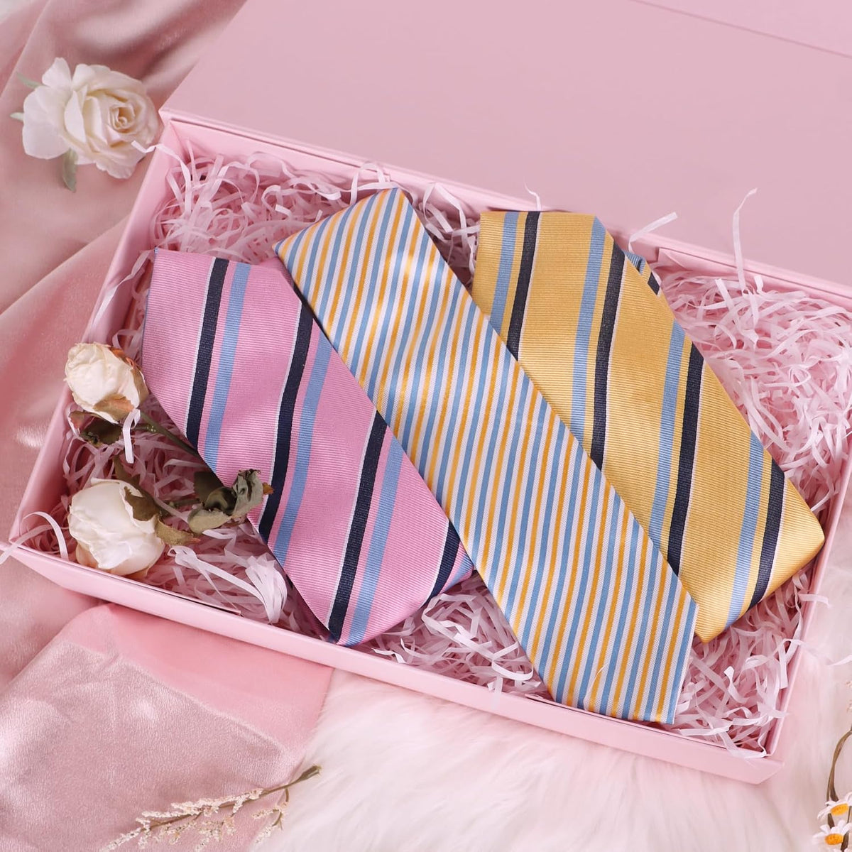 LFBOX Pink Gift Box with Magnetic Lids 13.8x8.3x4.4 in, Large Bridesmaid Groomsman Proposal Boxes 5 Pack, Collapsible Rectangle Storage Box