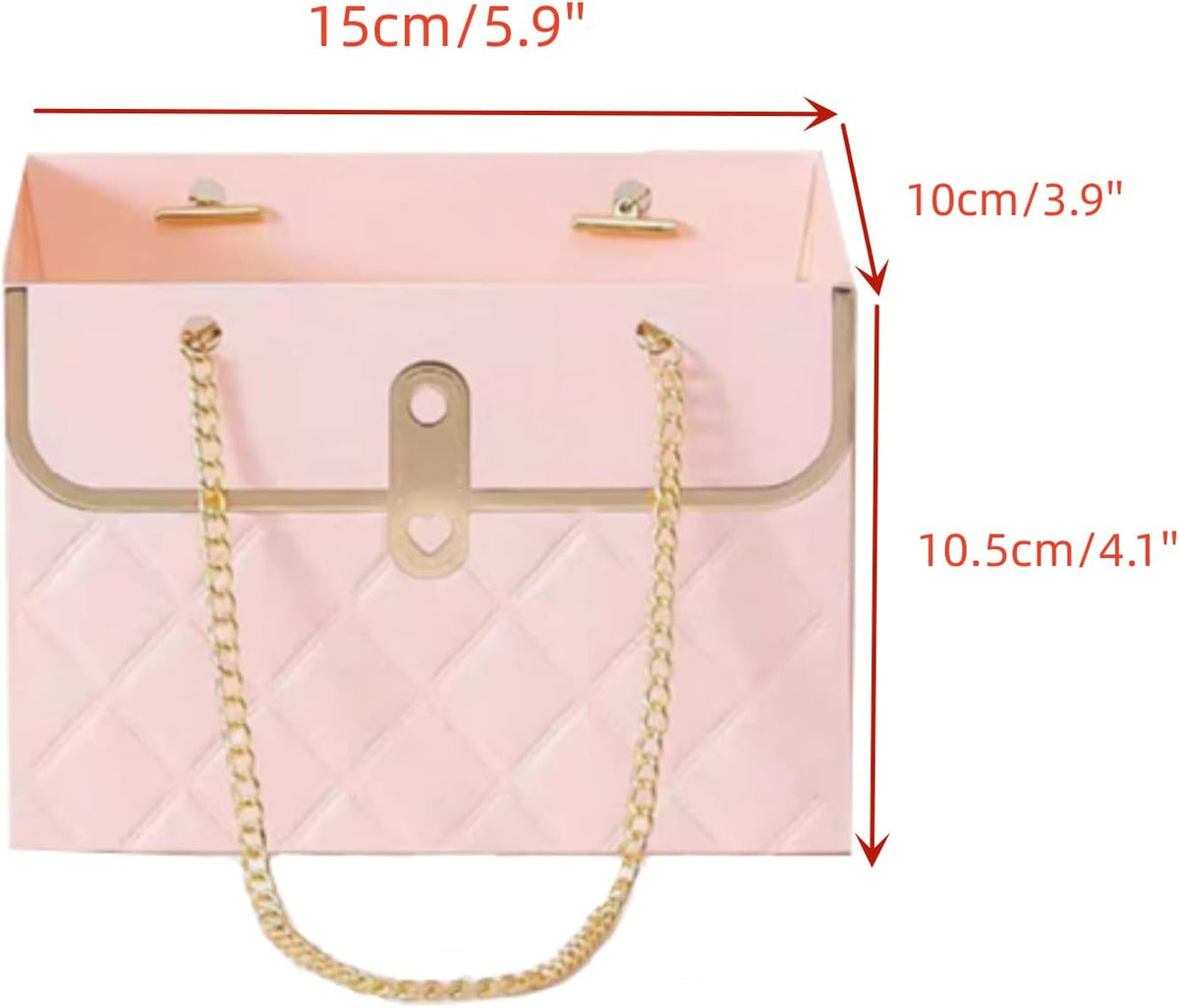 LONG XIN SERIES 8PCS Pink Cardboard Flower Bouquet Party Gift Bags