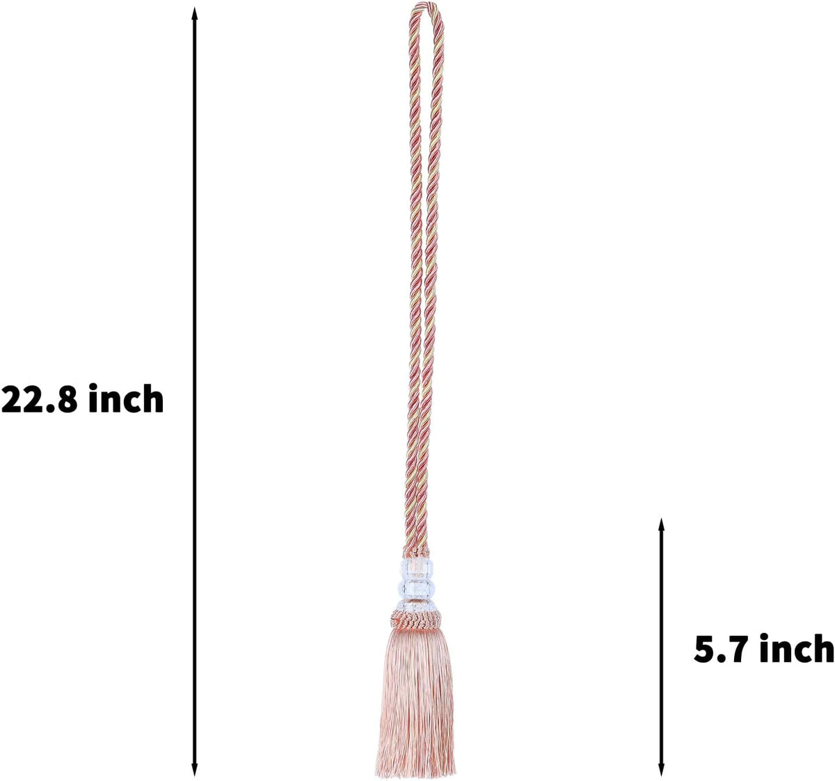 4 Pack Curtain Tiebacks with Tassel, Mix Pink