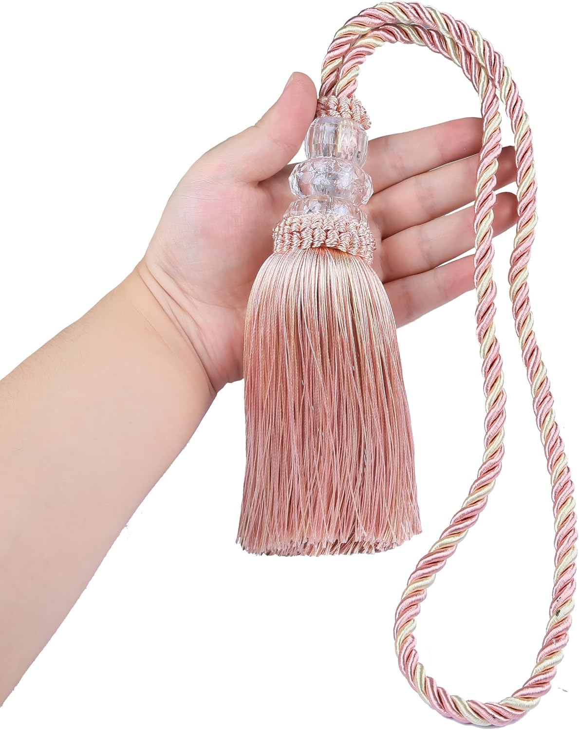 4 Pack Curtain Tiebacks with Tassel, Mix Pink