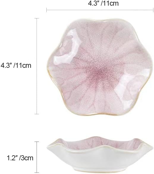 Lotus Leaf Shape Decorative Ring Tray, Small Key Bowl, Ceramic Trinket Tray Jewelry Dish Organizing Necklace Earrings, Home Decoration for Mom Best Friend Sister, Pink.
