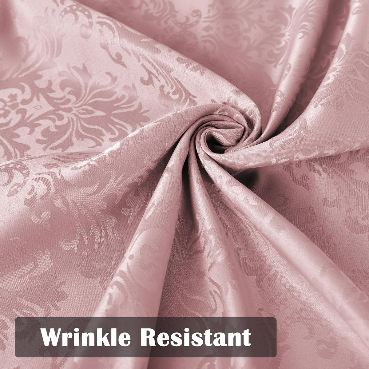 Pink Jacquard Damask Rectangular Tablecloth 60 x 102 Inch
