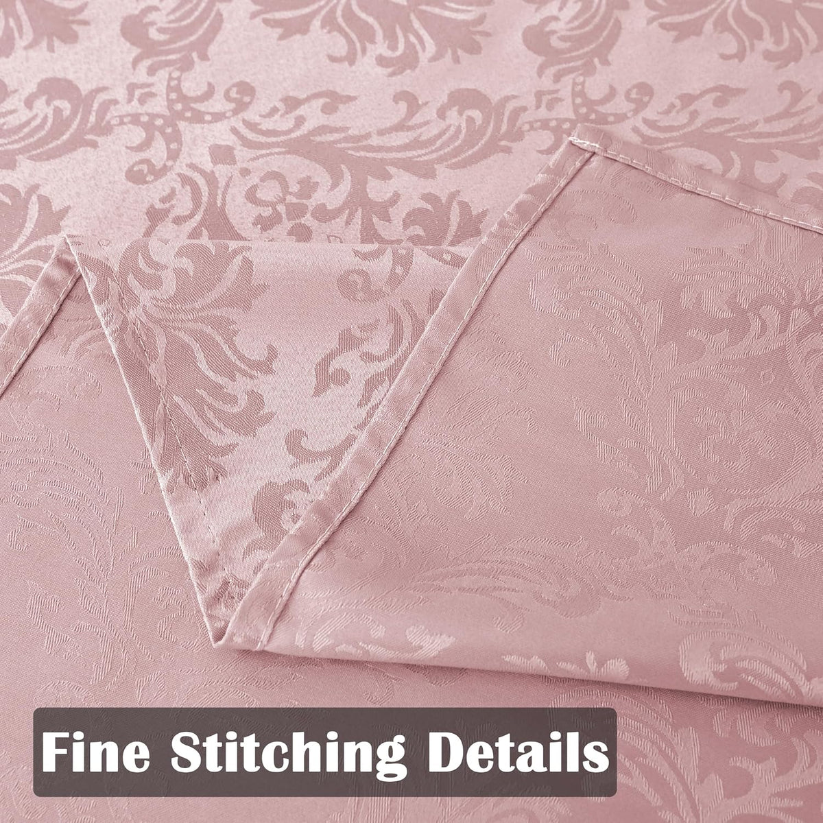 Pink Jacquard Damask Rectangular Tablecloth 60 x 102 Inch