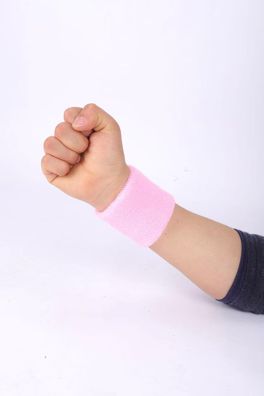 Sweatbands Sports Wristbands for Kids and Women - 3 inch Elastic Athletic Wrist Bands for Tennis, Basketball, Running, Working Out