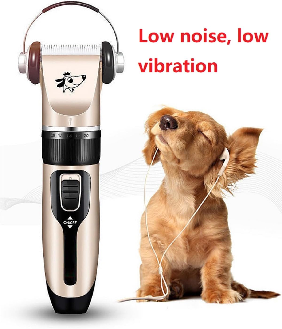 Dog Clippers Grooming Kit and Paw Trimmer,Cordless,Low Noise, Electric Quiet,Rechargeable, Dog Trimmer Grooming, Pet Hair Clippers for Thick Coats,Shaver for Small and Large Dogs Cats