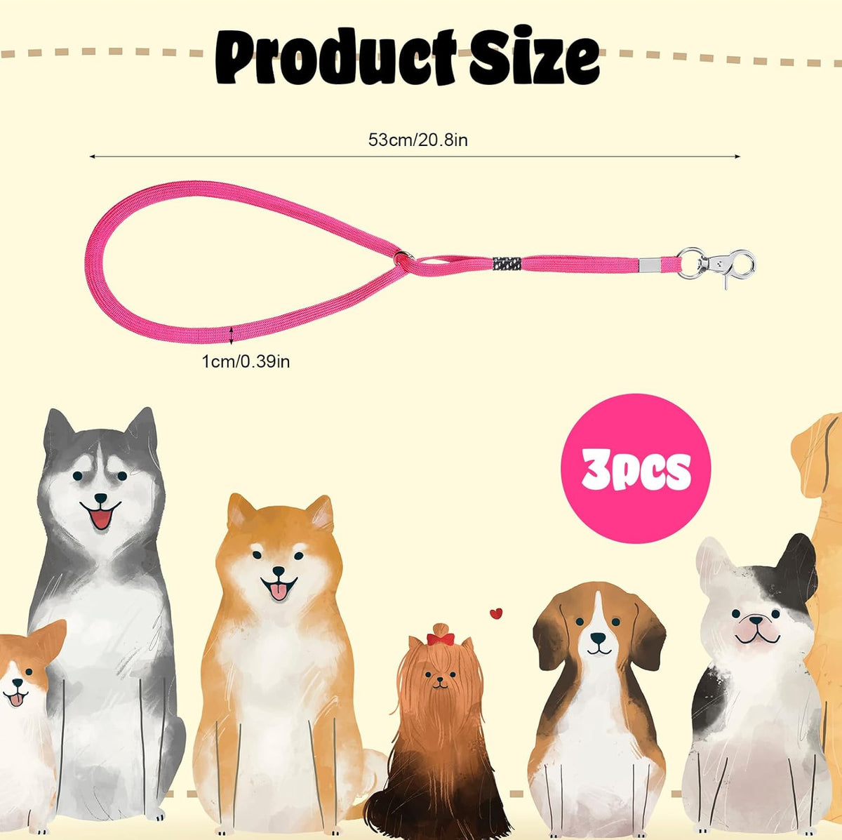 3 Pcs Grooming Loop, Nylon Restraint Noose Dog Grooming Leash | Adjustable Fixed Safety Tether Straps Grooming Supplies for Pet Grooming Table Bathtub