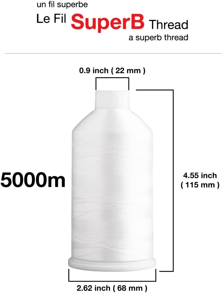 SuperB Embroidery Thread 40wt, 5000 m Cone, Cosmetic Peach 502