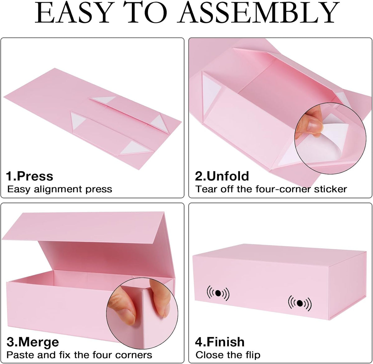 LFBOX Pink Gift Box with Magnetic Lid 1 Pack
