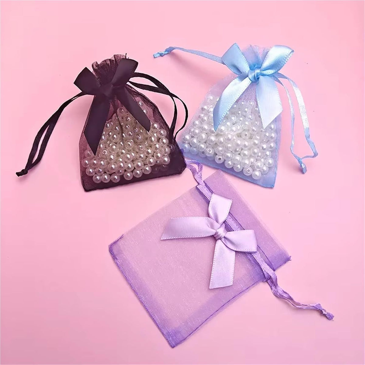 Cookie Packaging Bag 100pcs Bowknot Organza Gift Bag 7x9 9x12 10x15 Jewelry Bags Wedding Party Jewelry Candy Drawstring Packaging Pouch Gift Bag(Peach,7x9cm)