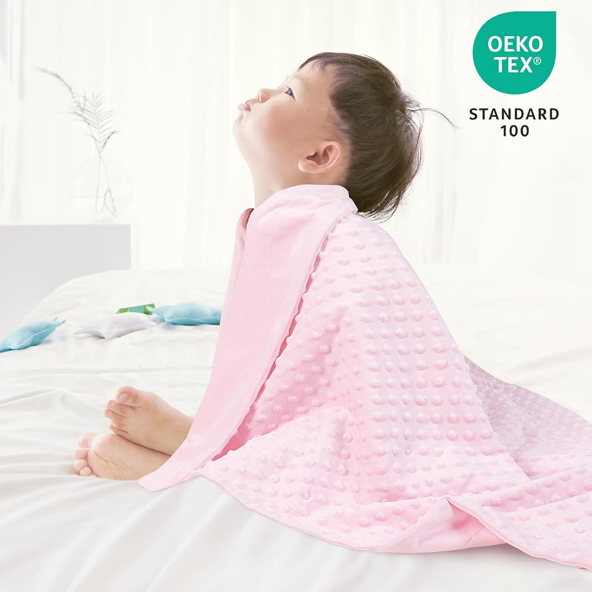 Micro Fleece Minky Baby Blanket for Girls with Double Layer and Soothing Raised Dots, Breathable and Soft Lightweight Receiving Blanket for Newborns 30x40 Inches, Pink