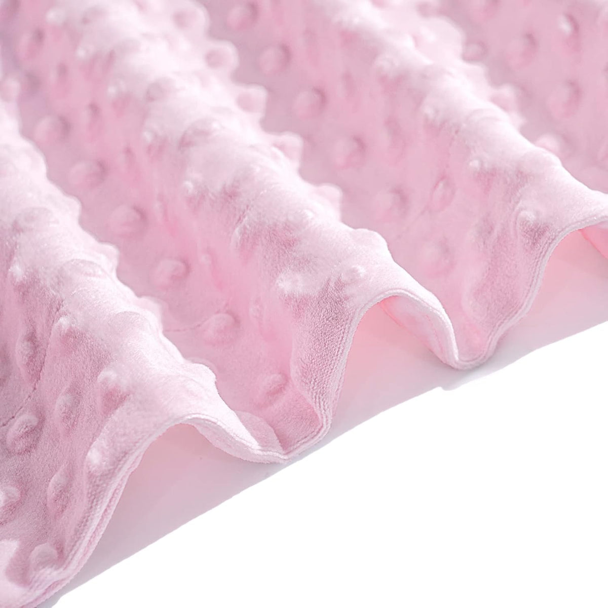 Micro Fleece Minky Baby Blanket for Girls with Double Layer and Soothing Raised Dots, Breathable and Soft Lightweight Receiving Blanket for Newborns 30x40 Inches, Pink