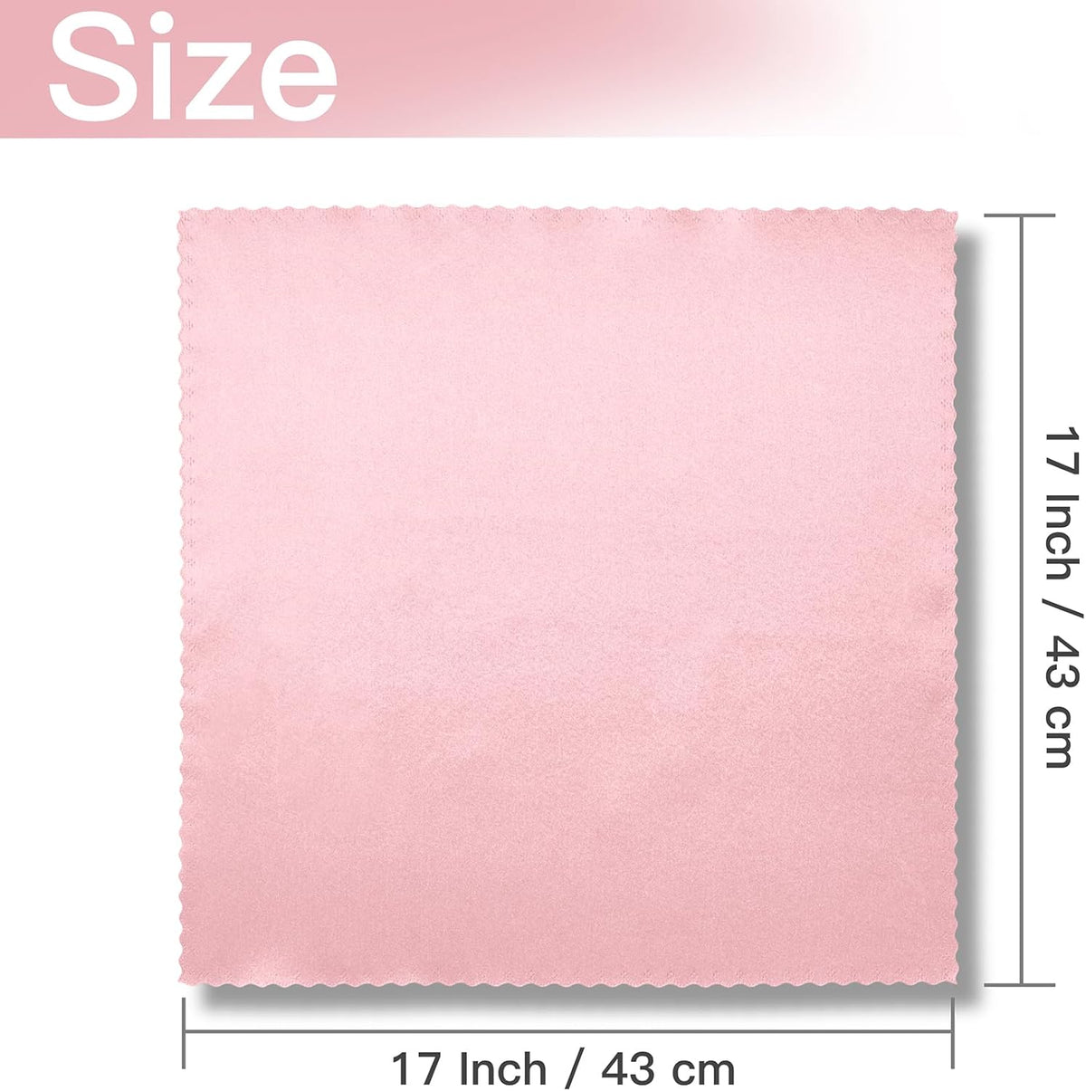 VACVELT 12 Pack Blush Pink Satin Napkins, 17x17 Inch Scalloped Elegant Dinner Napkins for Wedding, Restaurant, Banquet, Graduation Party