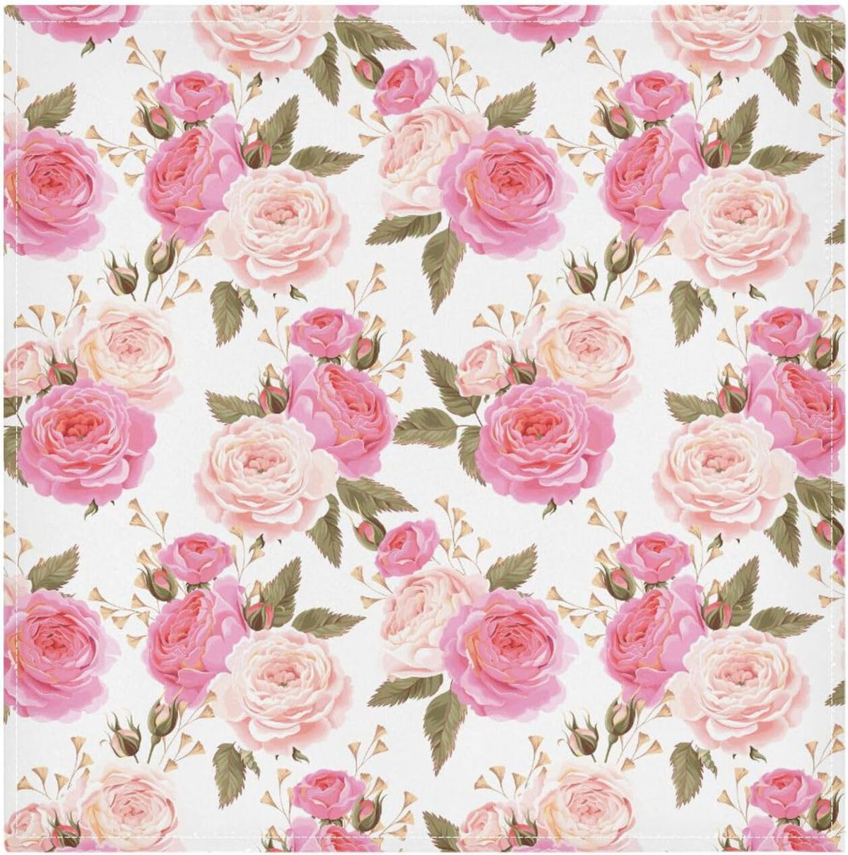 Table Cloth Napkins Floral Rose Pink Set of 6, Washable Reusable Dinner Napkin, Table Decor for Kitchen, Cocktail Party,Wedding, Banquet, Holiday (20 x 20 in)