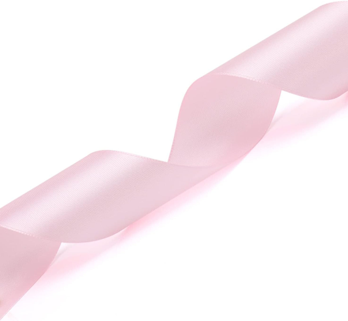 1-1/2 inch Light Pink Solid Satin Ribbon 25 Yards 100% Polyester Fabric Soft and Durable for Wedding Invitations, Bridal Bouquets, Sewing, Party Decorations, Gift Wrapping and More