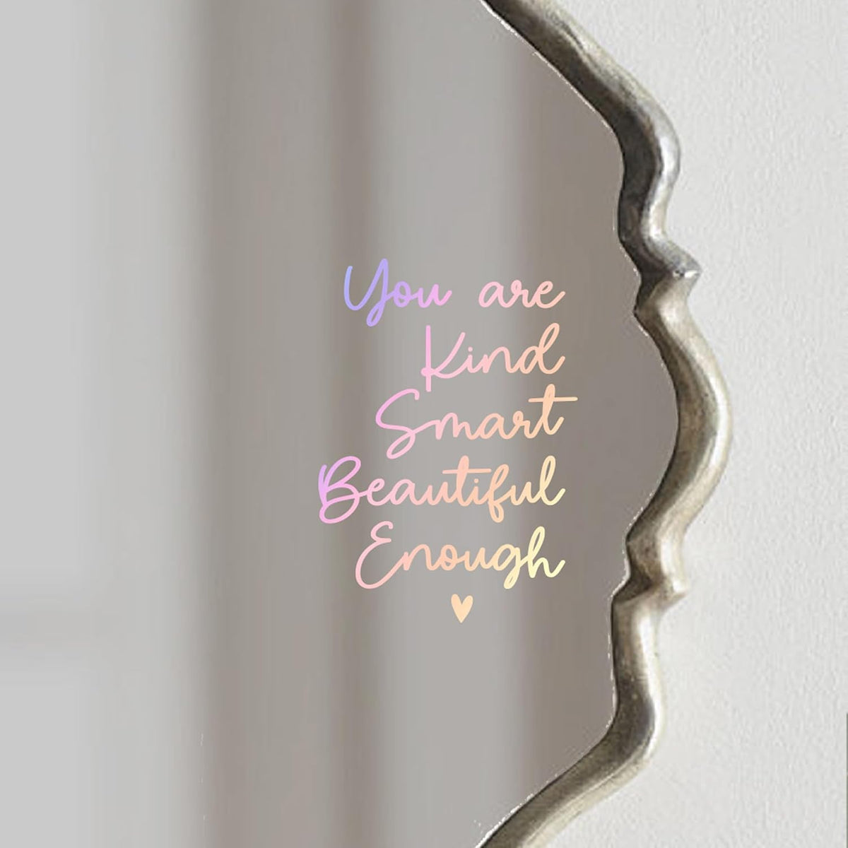 Mirror Sticker for Girls Room Bedroom - Vinyl Decal, Bathroom Wall Decals, Positive Affirmation, Slogan Wall Sticker, 5.5x7.7 Inch (Without Mirror)