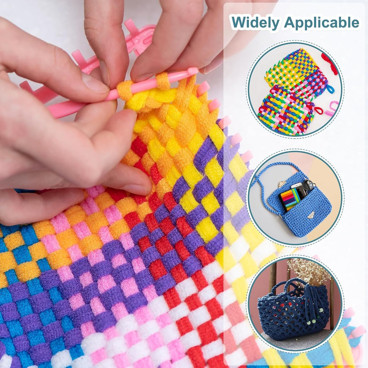 50 Pcs Potholder Loom Refill Loops, Elastic Potholder Weaving Refill Loops Knitting Kit Supplies in Rainbow Colors for Girls Beginners DIY Crafts 7" Weaving Loom, Pink