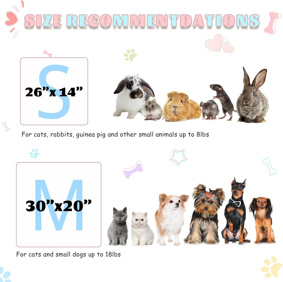 6 Pack Guinea Pig Cage Liner, Washable Guinea Pig Fleece Blankets Beding Accessories, Flannel Throw Warm Sleep Mat, Pet Pee Pads for Small Animal Hamster Rabbit Puppy Cat (Light Color, 26x14 Inch)