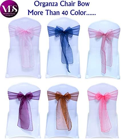 Pack of 175 Organza Chair Sashes for Weddings & Events Décor | Sheer Shiny Dining Chair Bows for Banquet, Party, Reception | Reusable Decorative Sash for Folding & Chiavari Chairs - Peach