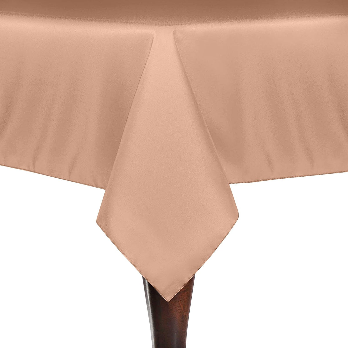 60x120-Inch Rectangular Polyester Linen Tablecloth, Peach