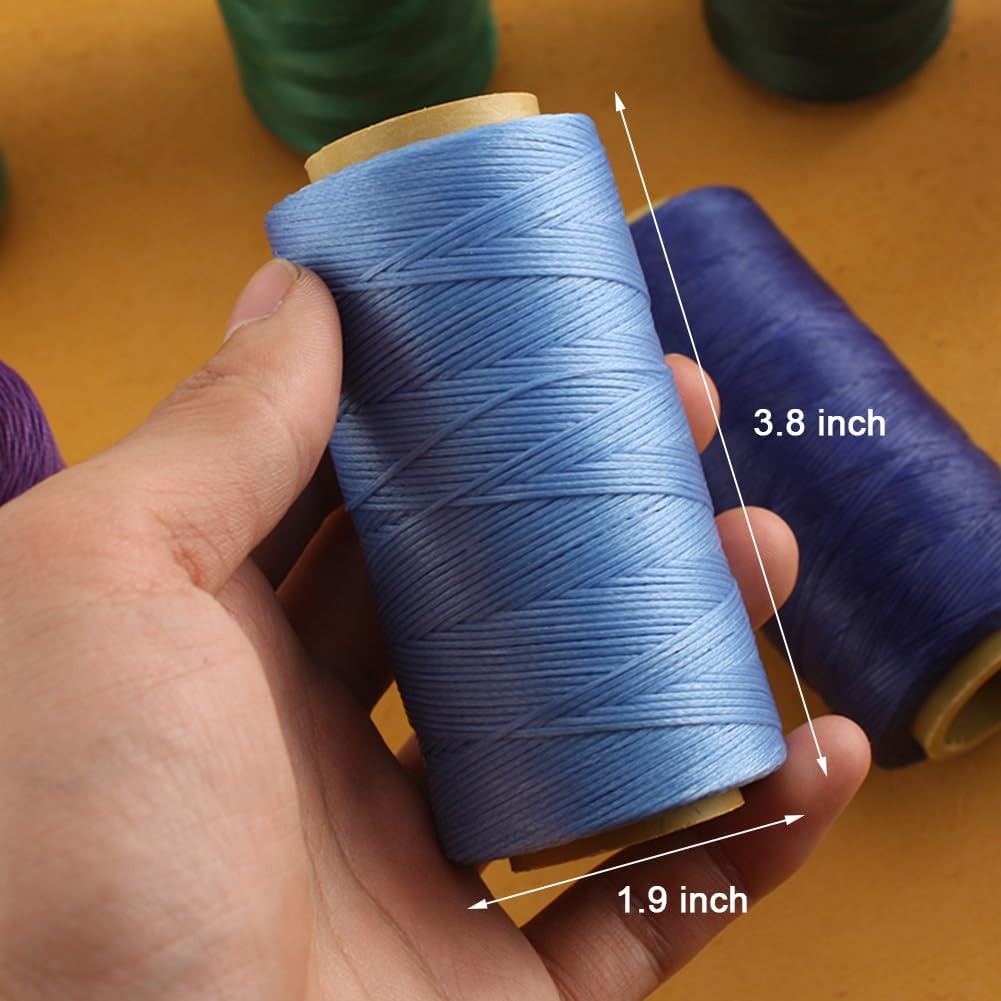 Flat Waxed Thread for Leather Sewing Wax String Polyester Cord Craft Stitching Bag Bookbinding Sail Bracelet Braid Jewelry DIY (1.2mm 300D, Peach Pink)