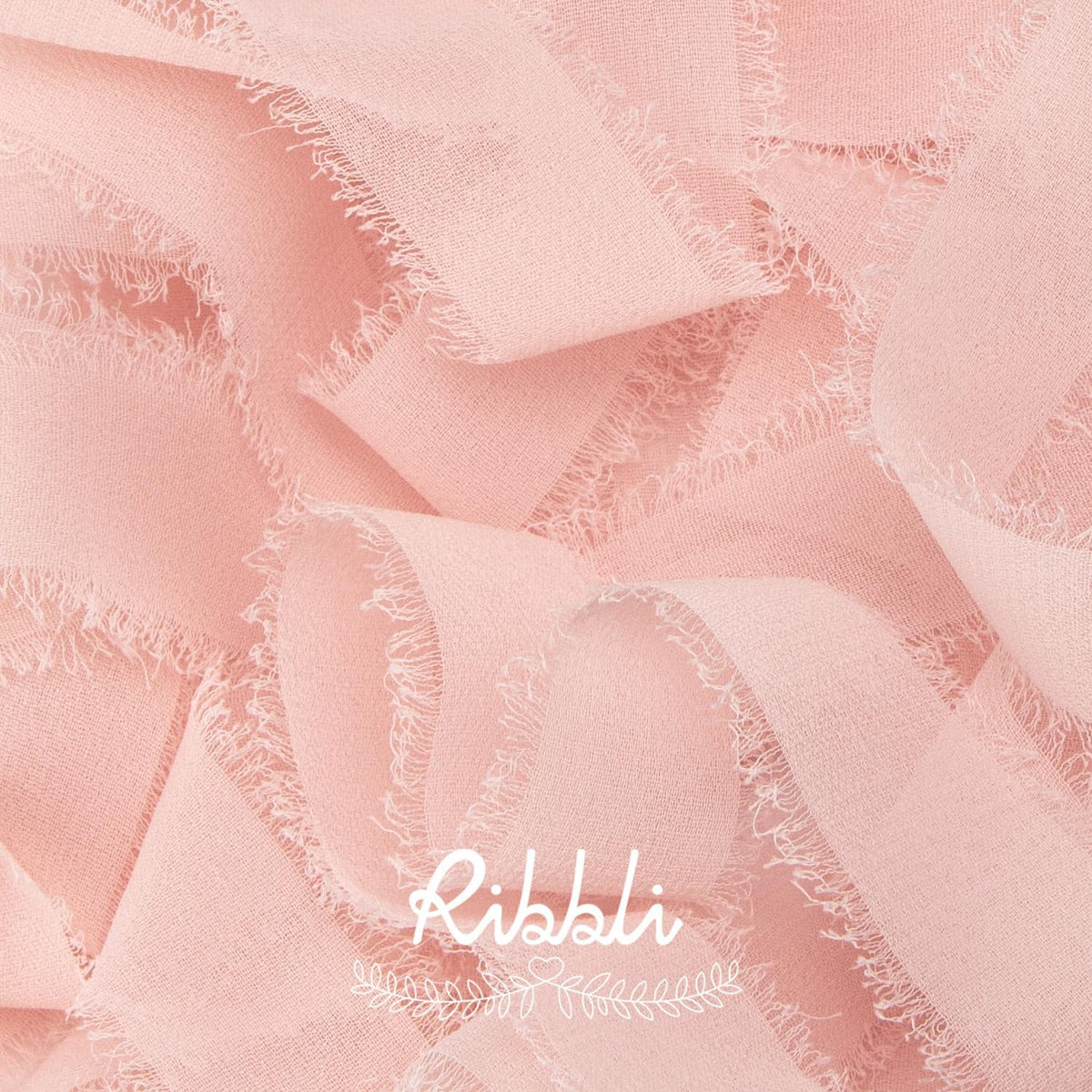 Blush Pink Chiffon Ribbon - 1 Inch x 20 Yard Handmade Fringe for Gifts, Weddings, Flowers