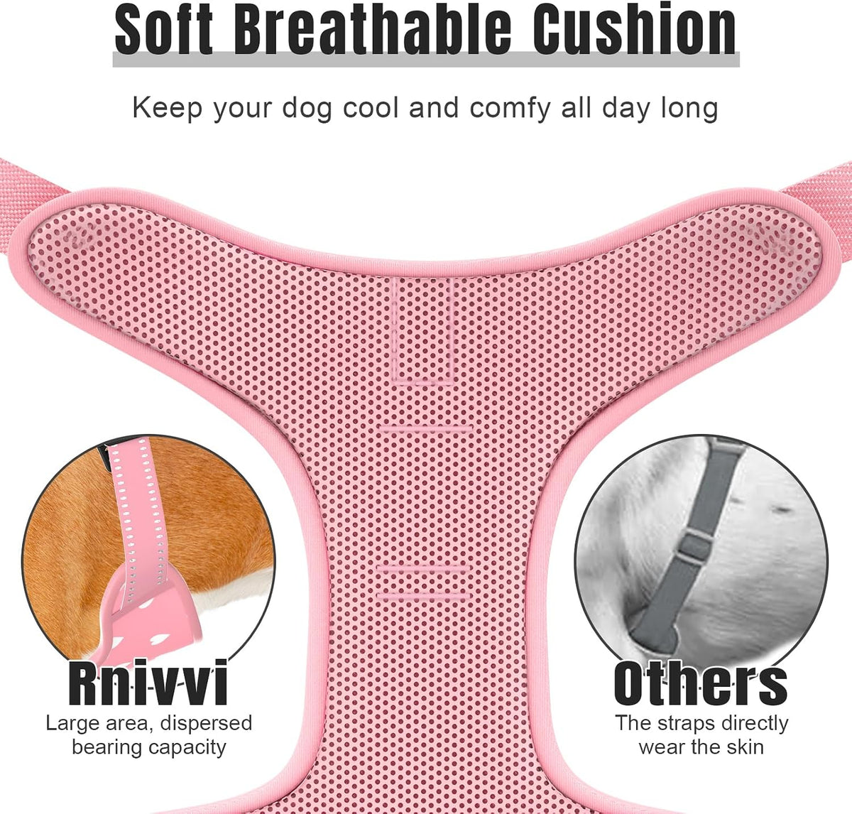No Pull Dog Harness, Cute Reflective Small Sized Puppy Kitten Harness, Adjustable Soft Padded Vest for Small Dogs, Cats, Heavy Duty Pet Vest with Easy Control Handle for Walking, Pink Hearts