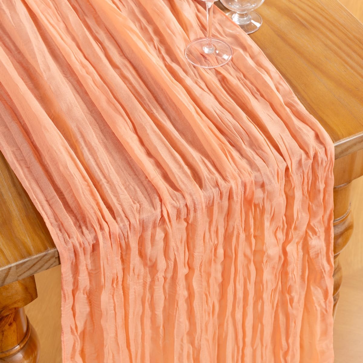 Peach Cheesecloth Table Runners 6 Pack Summer Boho Runners