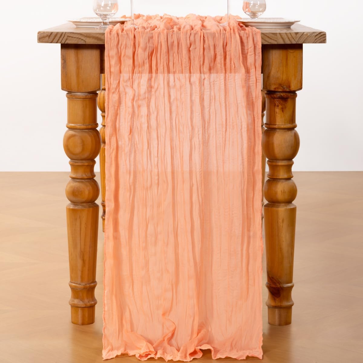 Peach Cheesecloth Table Runners 6 Pack Summer Boho Runners