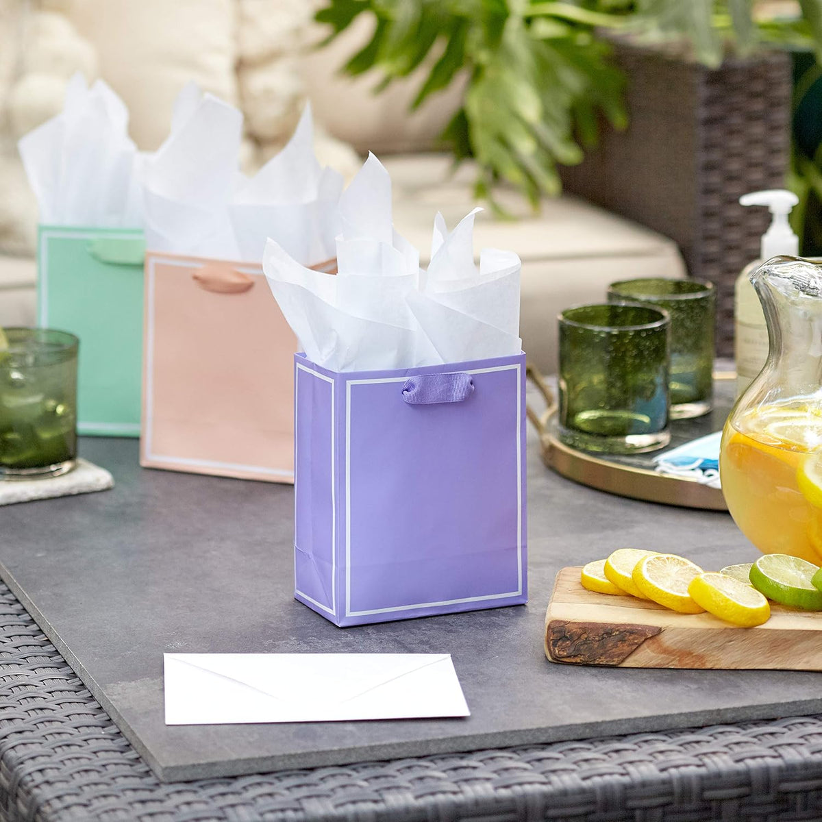 6" Small Gift Bags, 5-Pack (Pastels)