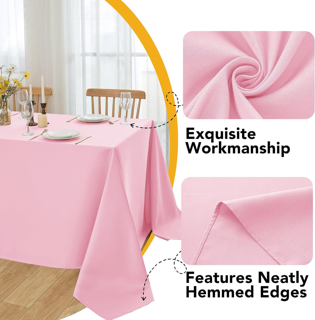 10-Pack Pink Tablecloths for Rectangle Tables, 54 x 108 Inches