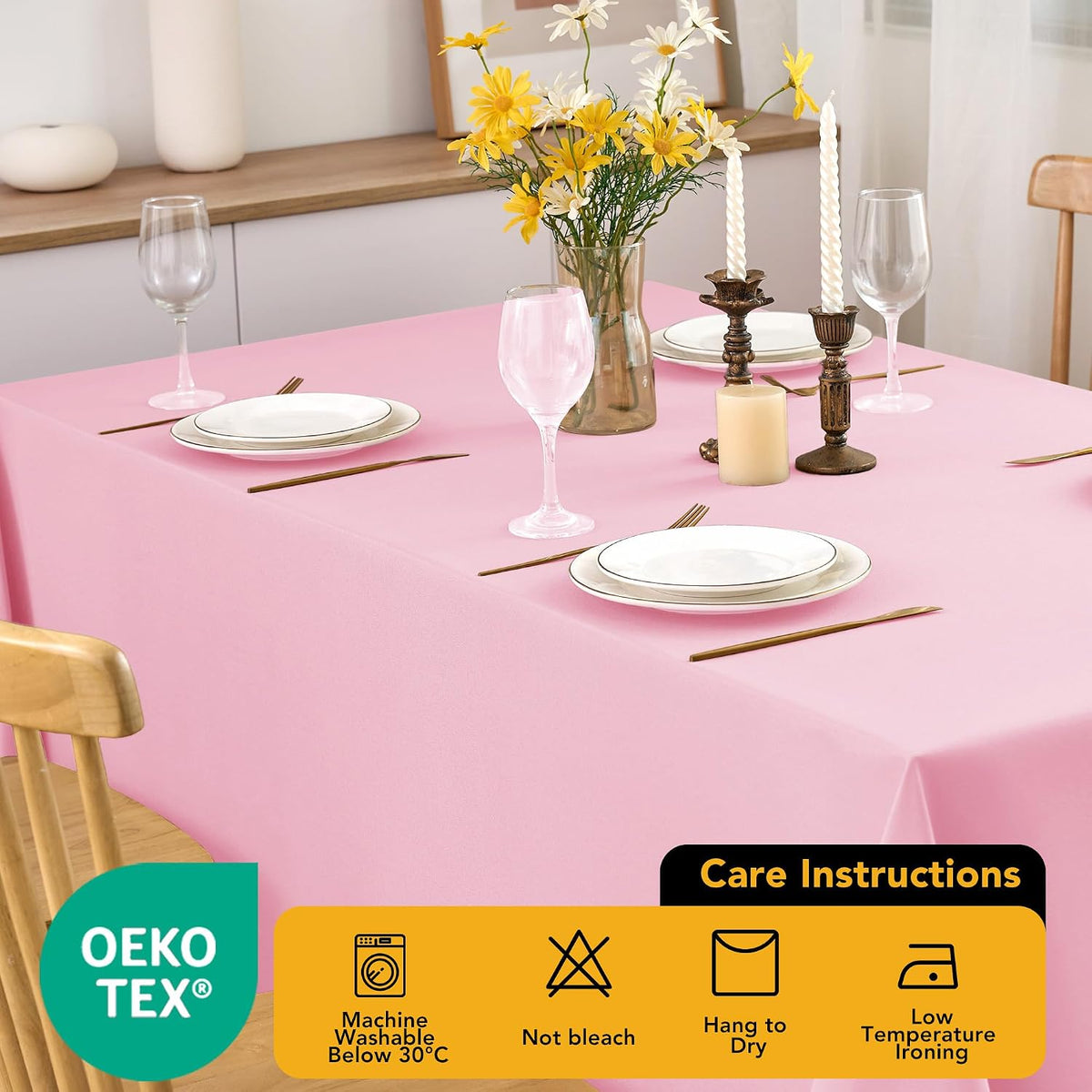 10-Pack Pink Tablecloths for Rectangle Tables, 54 x 108 Inches
