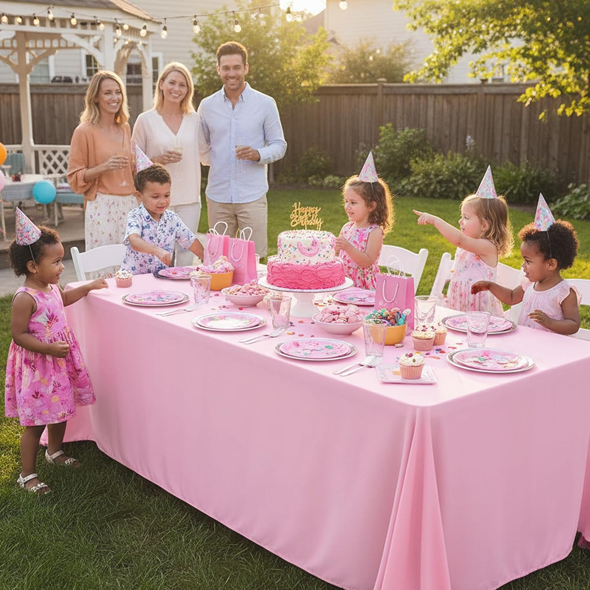 10-Pack Pink Tablecloths for Rectangle Tables, 54 x 108 Inches
