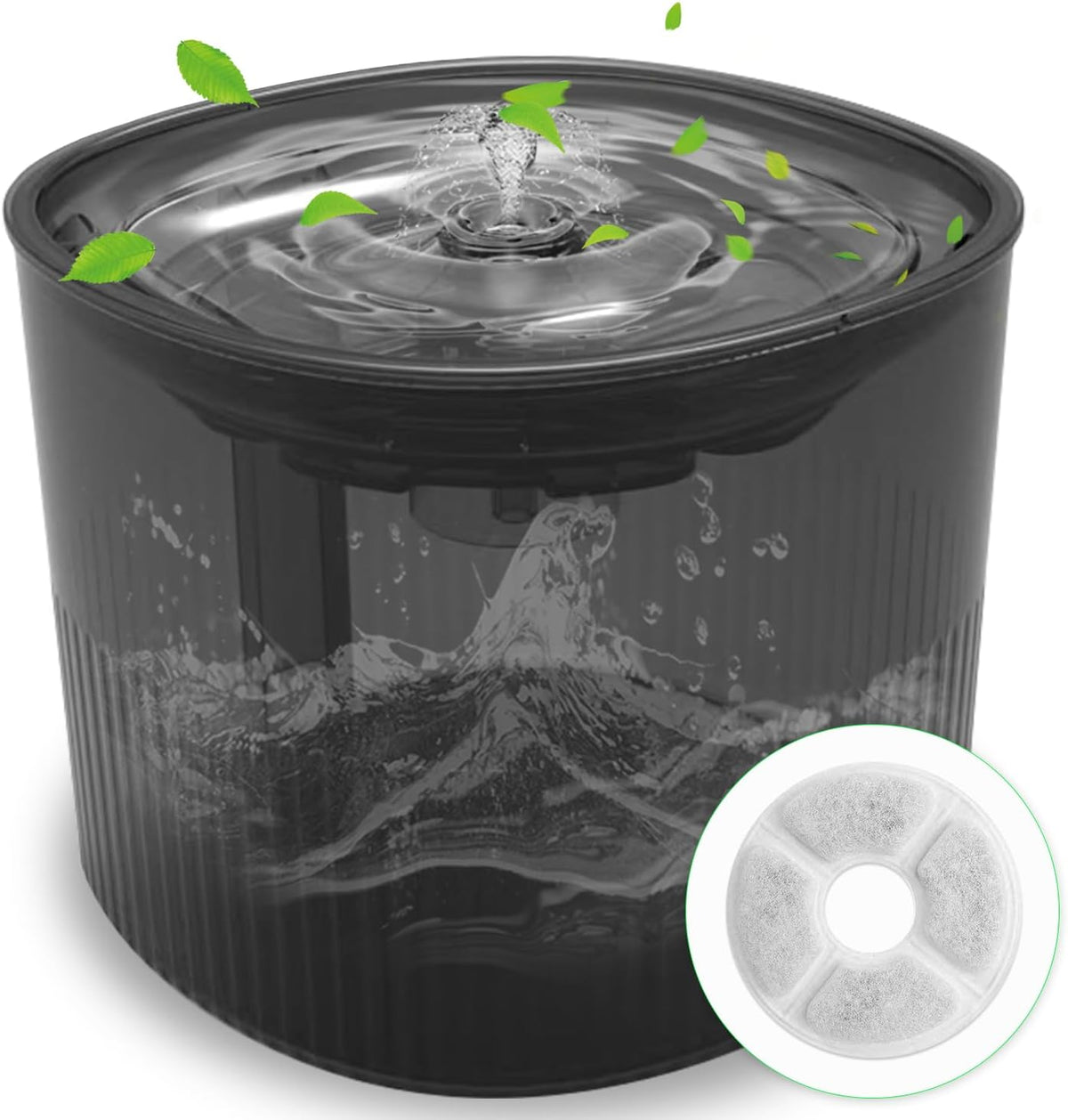 Cat Water Fountain Dog Water Dispenser Automatic Pet Fountain, Dogs Drinking Waterer Bowls Indoor Auto Watering Dish Animal Feeding & Drinking Quiet Waterfall with 1 Replacement Filter(61 oz/1.8 L)