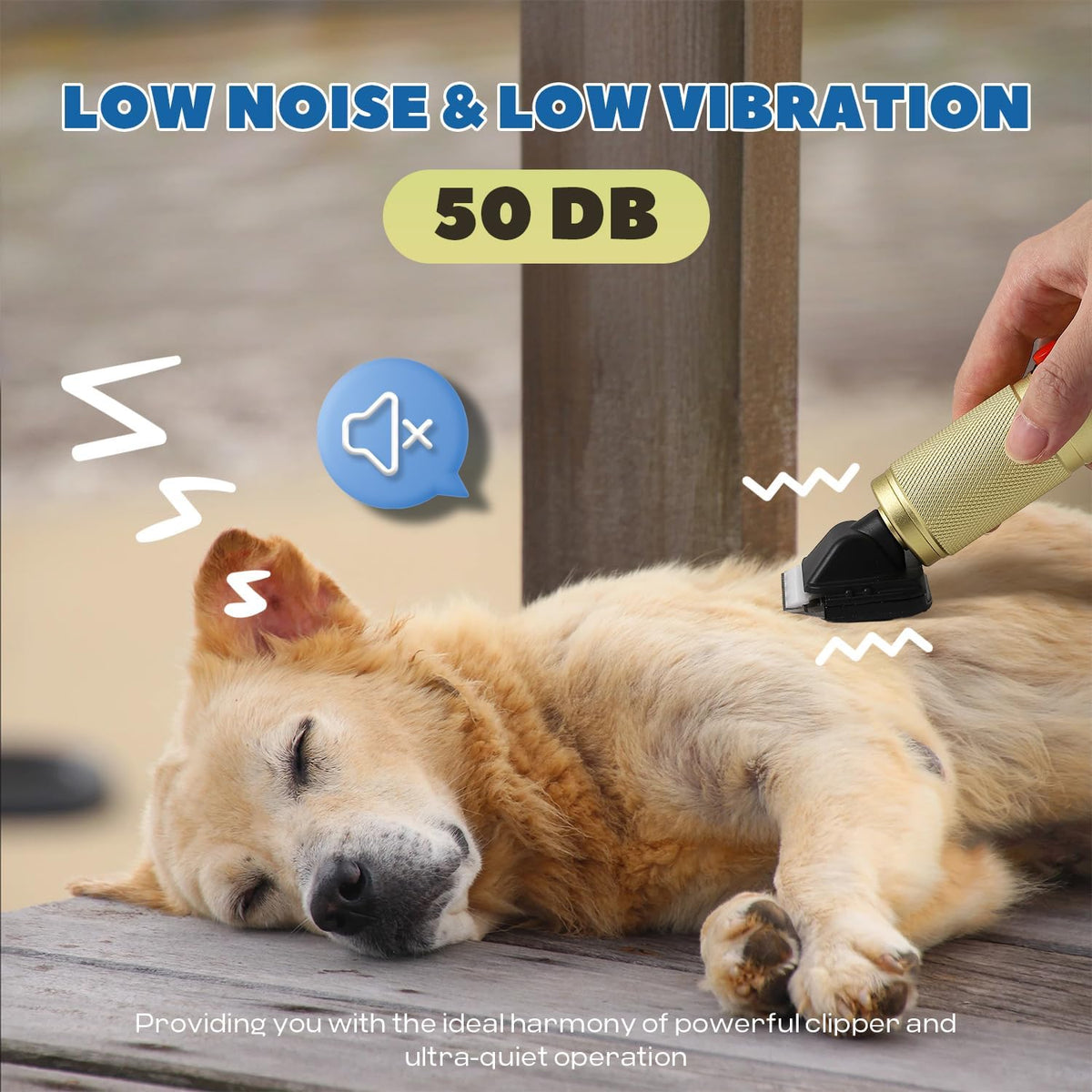 Pet Grooming Clippers 280W for Thick Heavy Coats, 2000-6000rpm Stepless Speed Control & 10ft Power Cord, Low Noise< 50db, Dog Trimmer Kit with Extra Detachable Blade (280W)